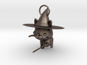 Magician of black cat in Polished Bronzed Silver Steel