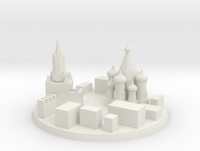 Moscow City Marker in White Natural Versatile Plastic