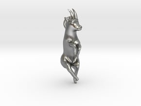 Ibex licking salt in Natural Silver
