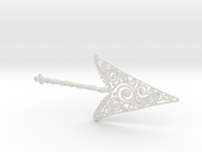 Joseff of Hollywood Arrow Brooch in White Natural Versatile Plastic