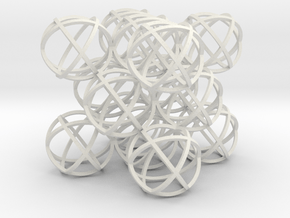 Packed Spheres Cuboctahedron - 3.6" in White Natural Versatile Plastic