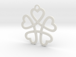 Heart necklace in White Natural Versatile Plastic