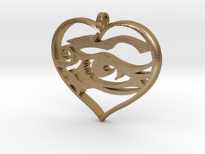 Heart and Soul in Polished Gold Steel