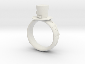 St Patrick's hat ring(size = USA 5) in White Natural Versatile Plastic