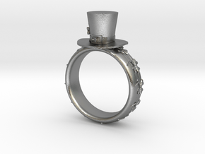 St Patrick's hat ring(size  = USA 6.5-7) in Natural Silver