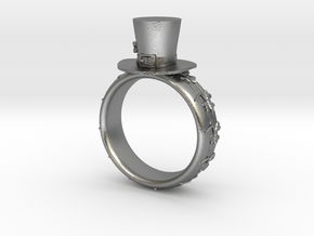 St Patrick's hat ring(size = USA 7-7.5) in Natural Silver