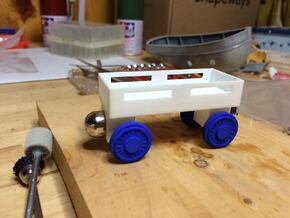 Flatbed car compatible with Thomas the Train woode in White Natural Versatile Plastic