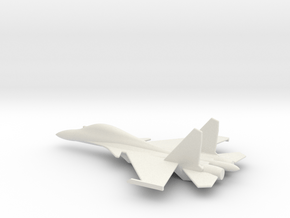 Su-30 Flanker C Russian Jet 1/285 scale in White Natural Versatile Plastic
