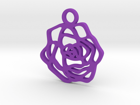 Rose pendant in Purple Processed Versatile Plastic