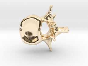 Anatomical Lumbar Vertebra Pendant in 14K Yellow Gold