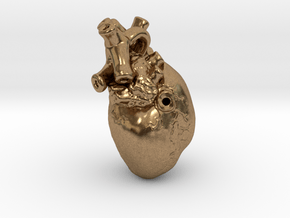 3D-Printed Anatomical Heart Pendant in Natural Brass
