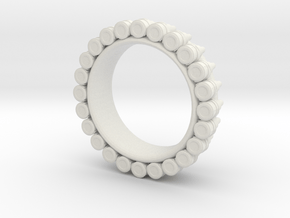 Bullet ring(size = USA 6.5) in White Natural Versatile Plastic