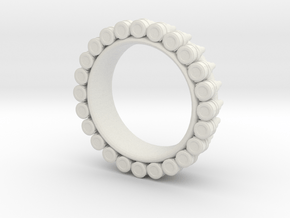 Bullet ring(size is = USA 7.5-8) in White Natural Versatile Plastic