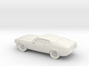 1/87 1970 Ford Mustang Mach 1 in White Natural Versatile Plastic