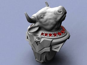 El Toro Magnifico -Gems - Size 12 (21.49 mm) in Natural Silver