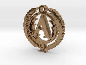 Greek Pendant Letter A in Natural Brass