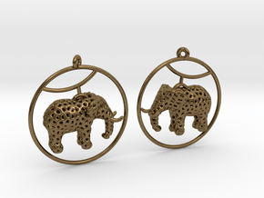 Elephant Earring in Natural Bronze