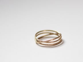 Ring "Three's a crowd" / size 7.5 in Natural Brass