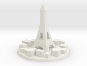 Paris City Marker in White Natural Versatile Plastic