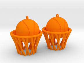 Basket earrings in Orange Processed Versatile Plastic