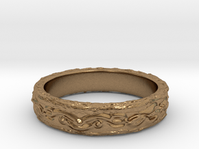 Ring of the earth(size = USA 6.5) in Natural Brass
