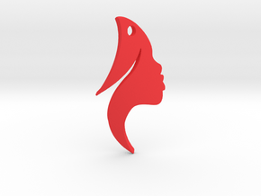 Earing Girl silhouette in Red Processed Versatile Plastic