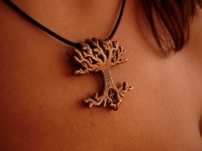 Tree Lingalad Pendant in Polished Bronzed Silver Steel