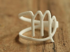 Virgo Zodiac Ring in White Processed Versatile Plastic