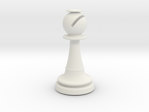 Inception Bishop Chess Piece (Lite) in White Natural Versatile Plastic