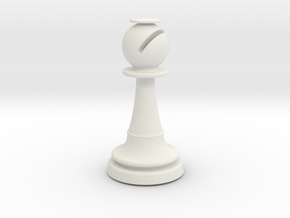 Inception Bishop Chess Piece (Heavy) in White Natural Versatile Plastic