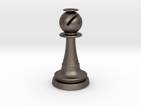 Inception Bishop Chess Piece (Lite) in Polished Bronzed Silver Steel