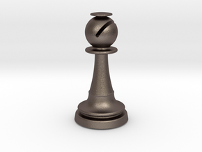 Inception Bishop Chess Piece (Heavy) in Polished Bronzed Silver Steel