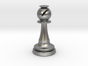 Inception Bishop Chess Piece (Heavy) in Natural Silver