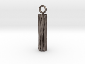Edge Pendant in Polished Bronzed Silver Steel