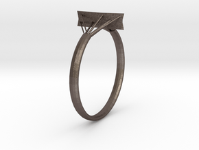 Suspension Ring in Polished Bronzed Silver Steel