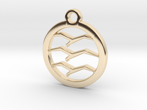 Gliding Badge Keychain in 14K Yellow Gold