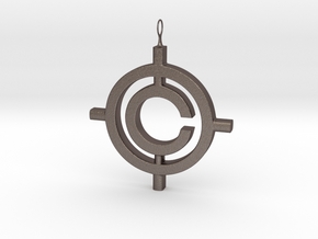 The Conspiracy Pendant in Polished Bronzed Silver Steel