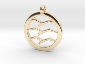 Gliding Badge Pendant in 14K Yellow Gold