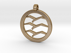 Gliding Badge Pendant in Polished Gold Steel
