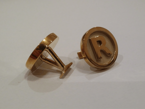 Registered Trademark Logo Cuff Links in Polished Brass