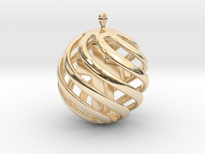 Cross sphere pendant in 14K Yellow Gold