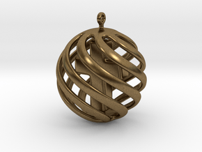 Cross sphere pendant in Natural Bronze
