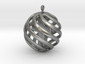 Cross sphere pendant in Natural Silver