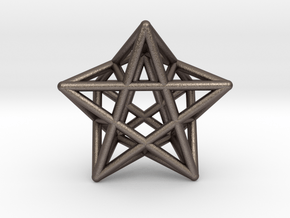 Star Pendant #2 in Polished Bronzed Silver Steel