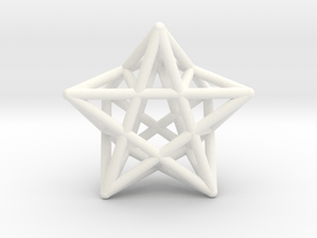 Star Pendant #2 in White Processed Versatile Plastic