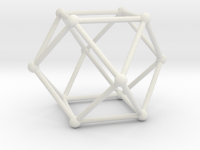 Cuboctahedron in White Natural Versatile Plastic