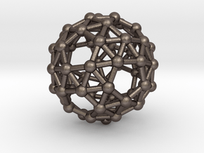 Snub Dodecahedron (left-handed) in Polished Bronzed Silver Steel