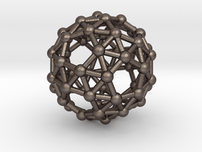 Snub Dodecahedron (right-handed) in Polished Bronzed Silver Steel