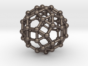 Rhombicosidodecahedron in Polished Bronzed Silver Steel