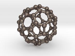 Truncated Icosahedron (bucky ball) in Polished Bronzed Silver Steel